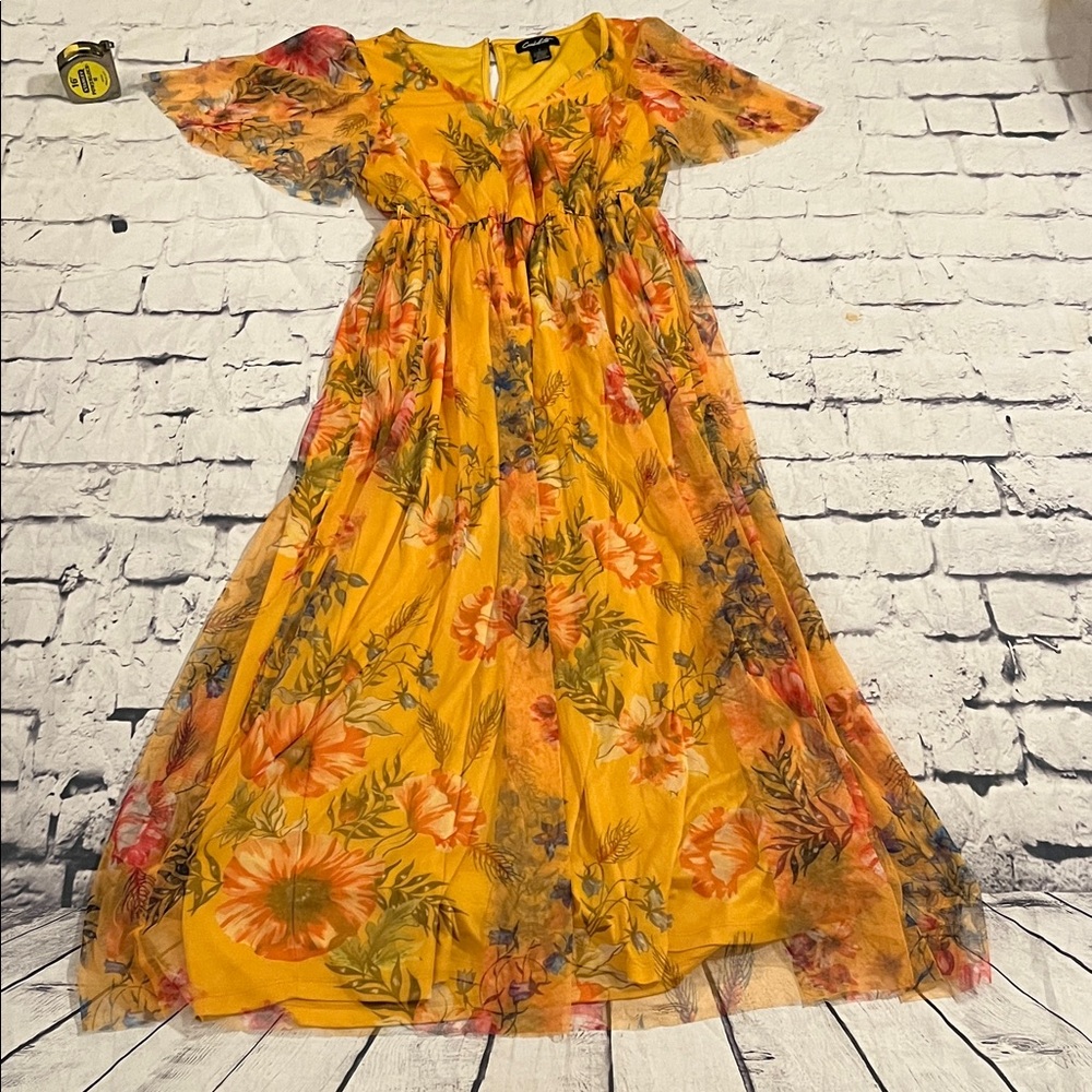 Size Large Vibrant Floral Women Dress
